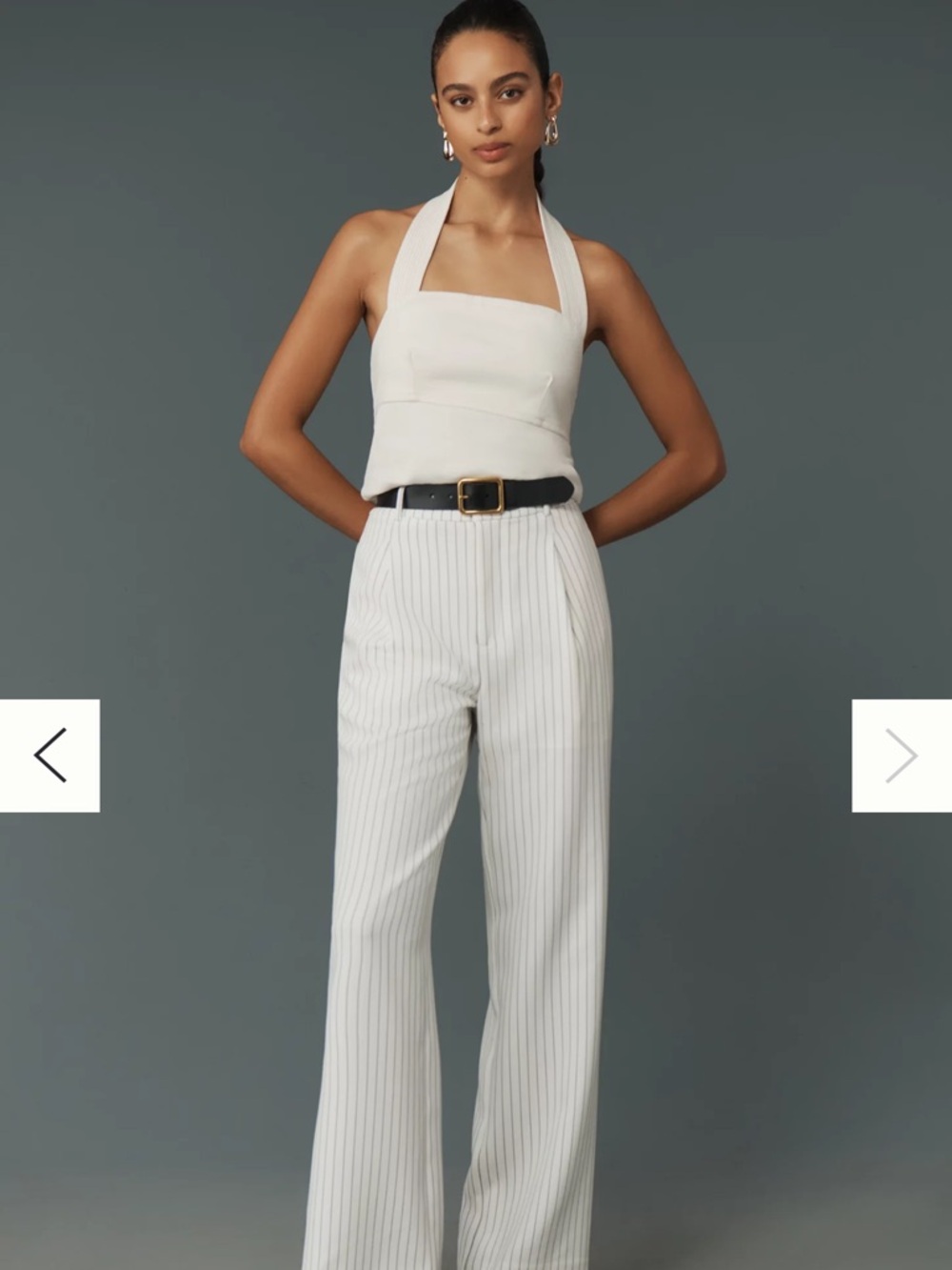 Anthropologie Cream Strapless Halter Ribbed-Back Dress - Picture 3 of 10